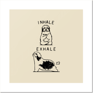 Inhale Exhale Bearded Collie Posters and Art